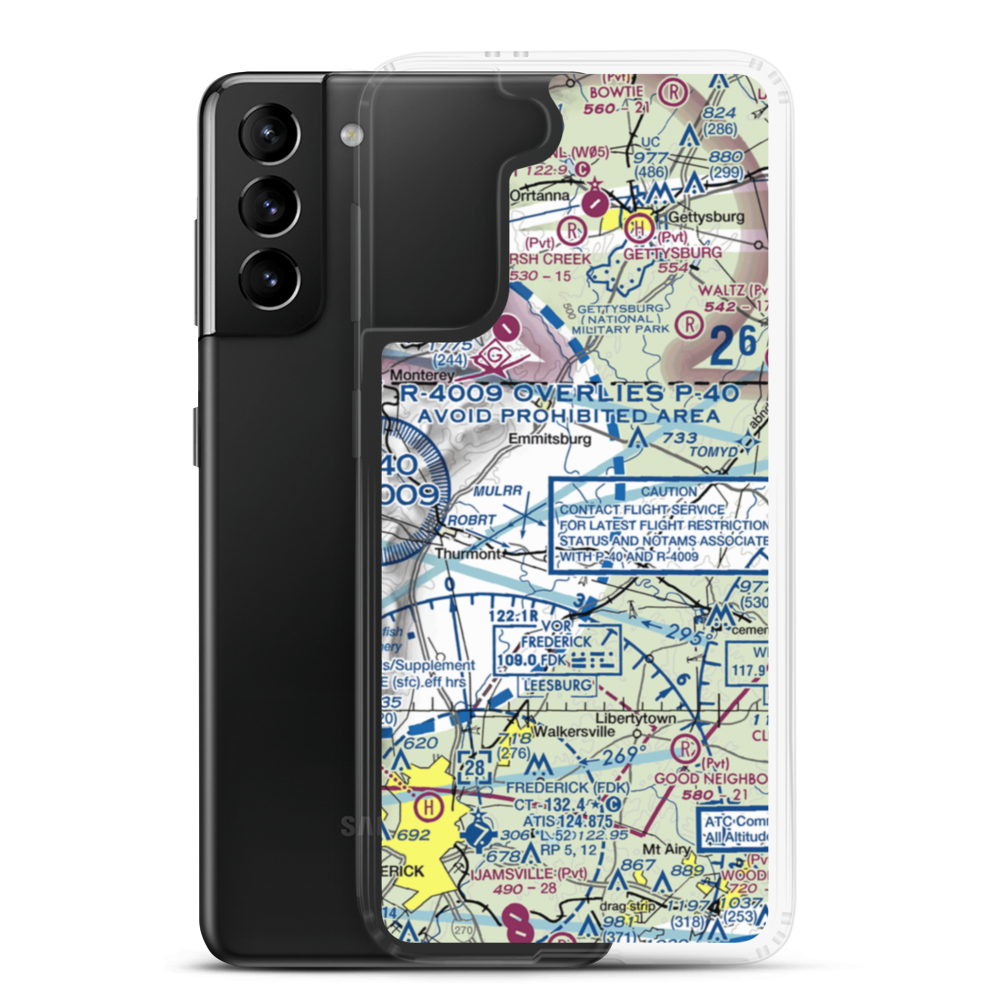 Bell Airport (MD12) VFR Sectional Samsung Case Samsung Galaxy S21 Plus model shown