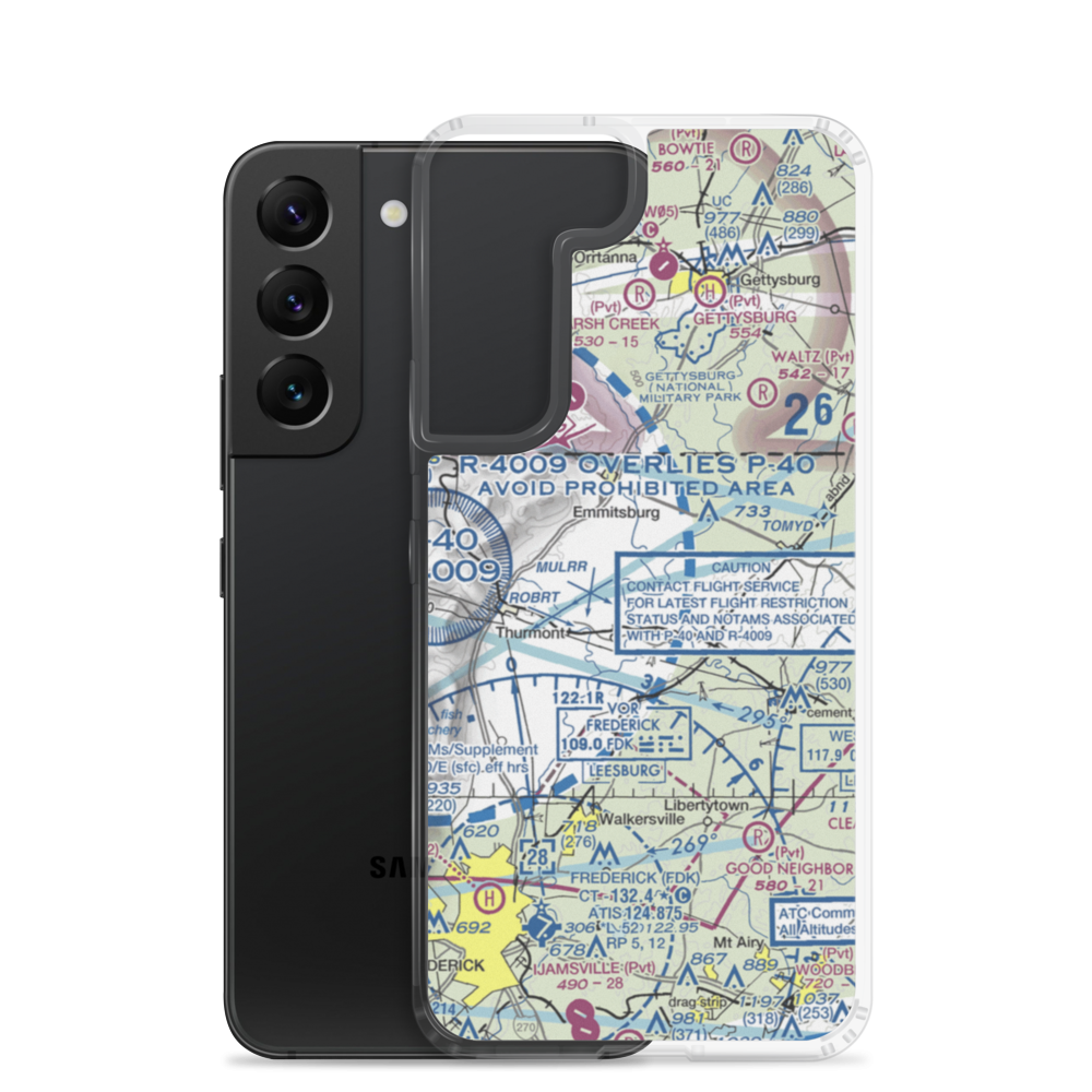 Bell Airport (MD12) VFR Sectional Samsung Case Samsung Galaxy S22 model shown