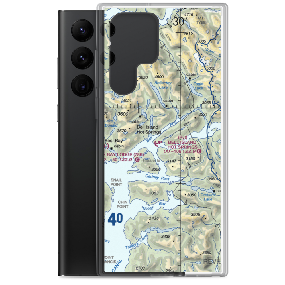 Bell Island Hot Springs Seaplane Base (KBE) VFR Sectional Samsung Case Samsung Galaxy S22 Ultra model shown