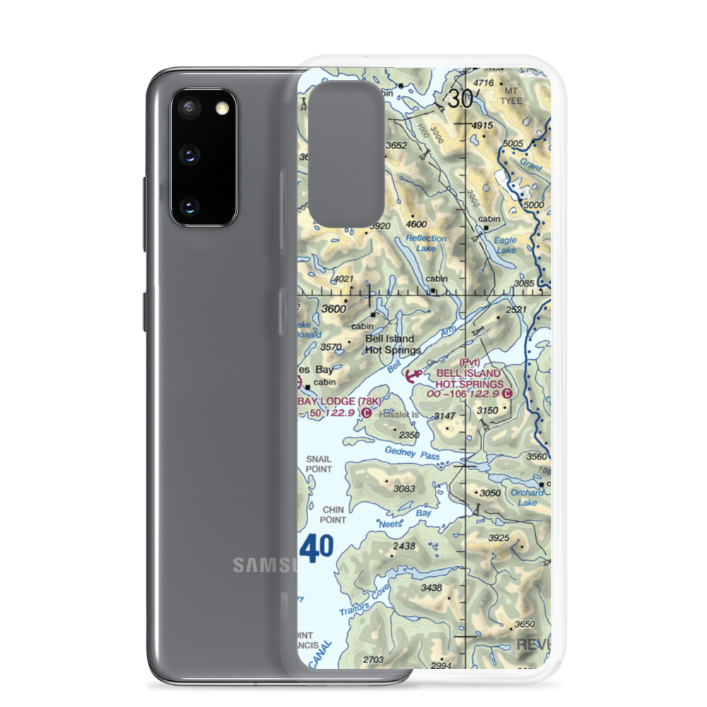 Bell Island Hot Springs Seaplane Base (KBE) VFR Sectional Samsung Case Samsung Galaxy S20 model shown