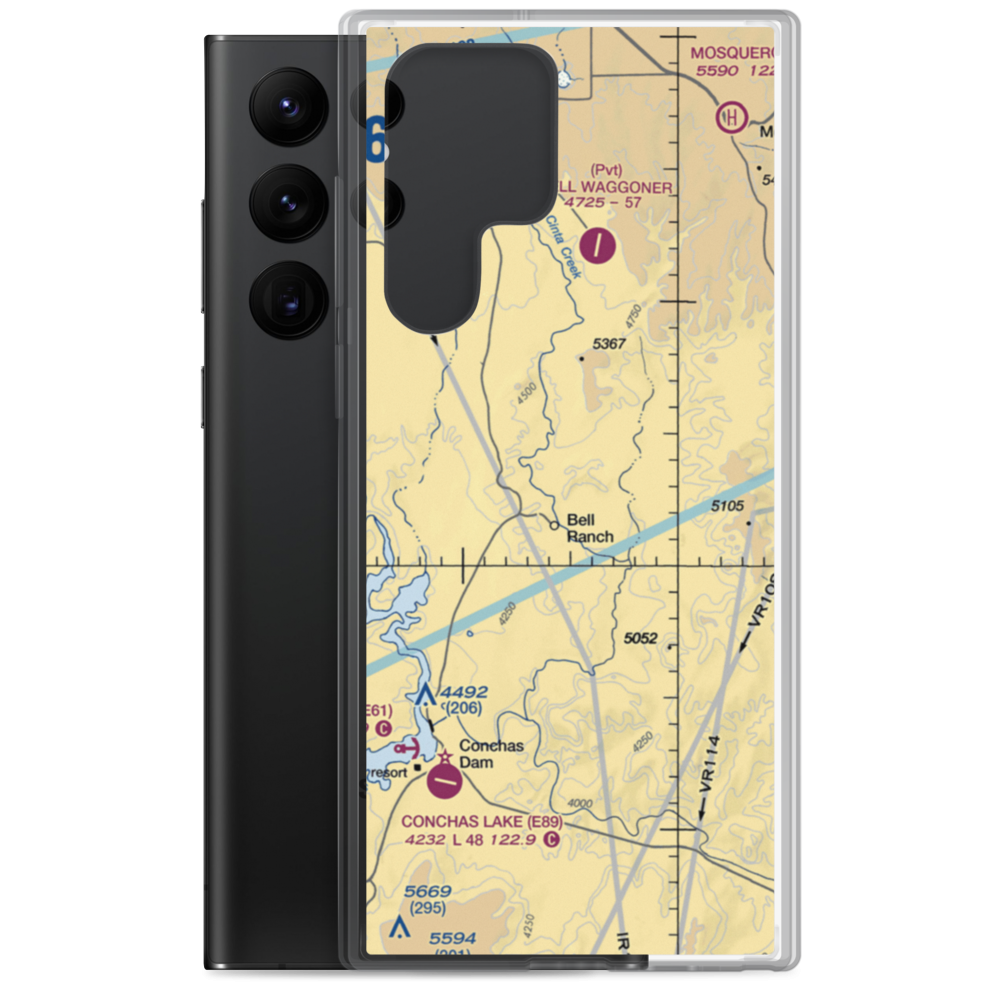 Bell Ranch Headquarters Airport (NM33) VFR Sectional Samsung Case Samsung Galaxy S22 Ultra model shown