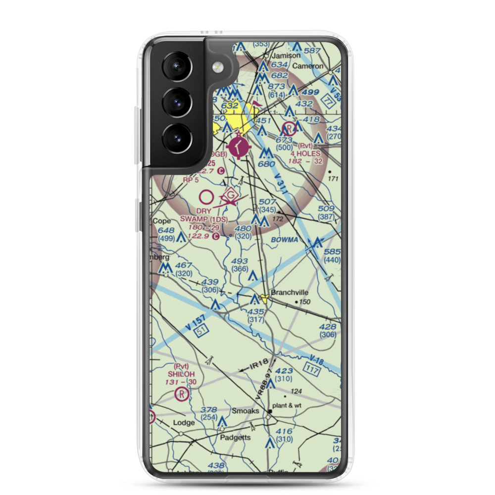 Bell's Branch Airport (SC91) VFR Sectional Samsung Case Samsung Galaxy S21 Plus model shown