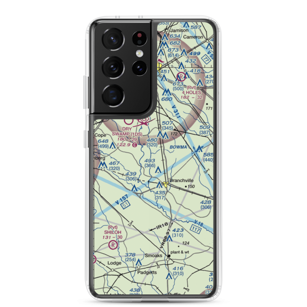 Bell's Branch Airport (SC91) VFR Sectional Samsung Case Samsung Galaxy S21 Ultra model shown