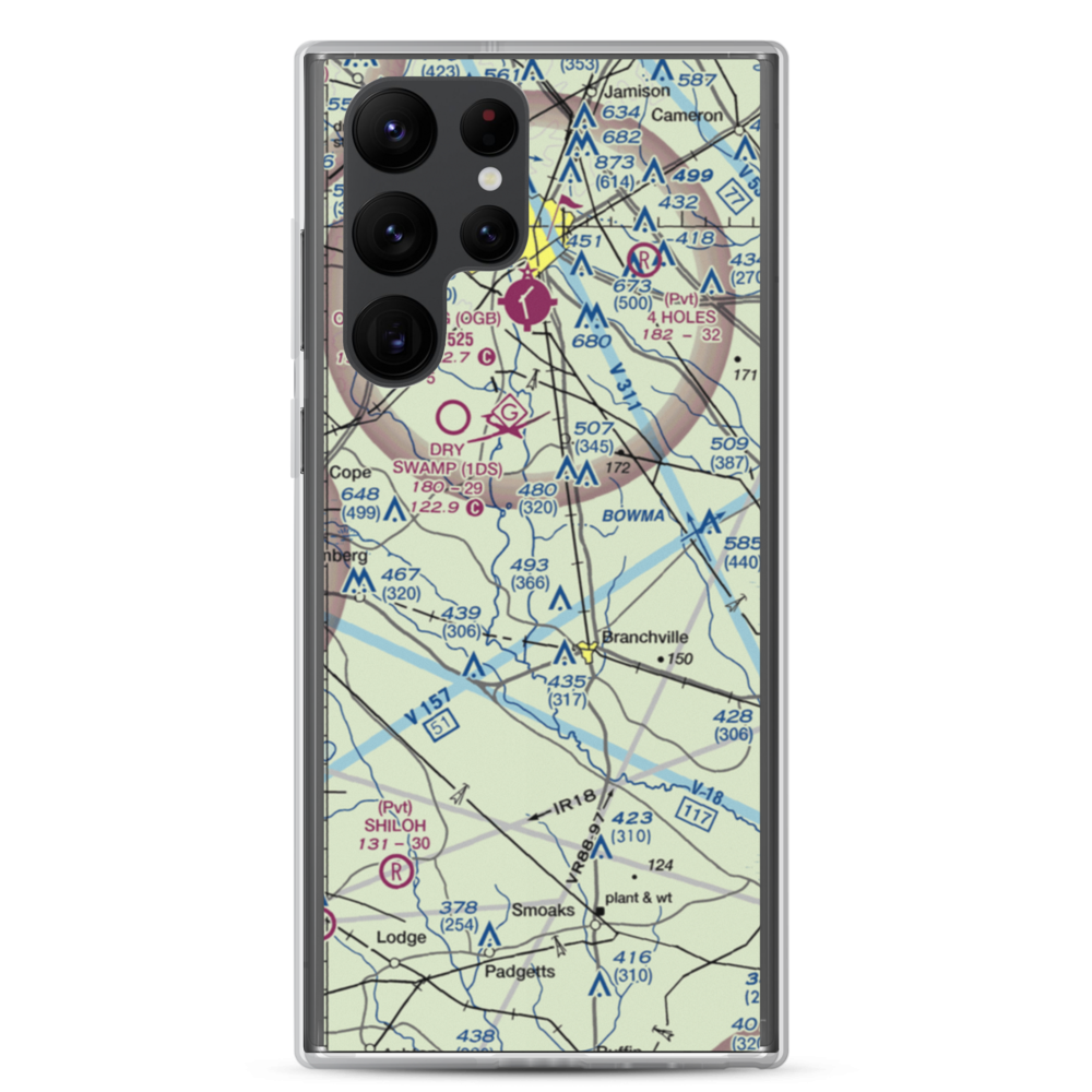 Bell's Branch Airport (SC91) VFR Sectional Samsung Case Samsung Galaxy S22 Ultra model shown