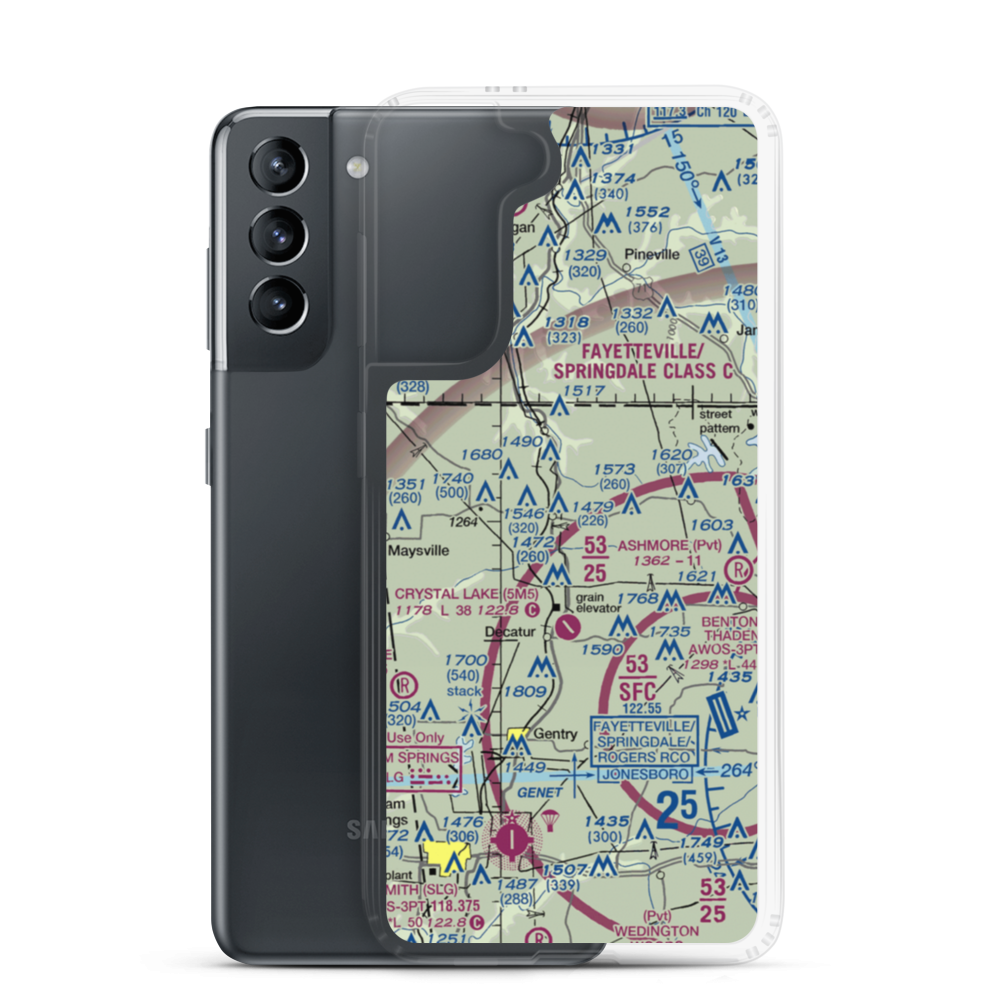 Bella Vista Field (AR09) VFR Sectional Samsung Case Samsung Galaxy S21 model shown