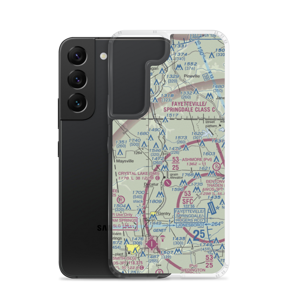 Bella Vista Field (AR09) VFR Sectional Samsung Case Samsung Galaxy S22 model shown