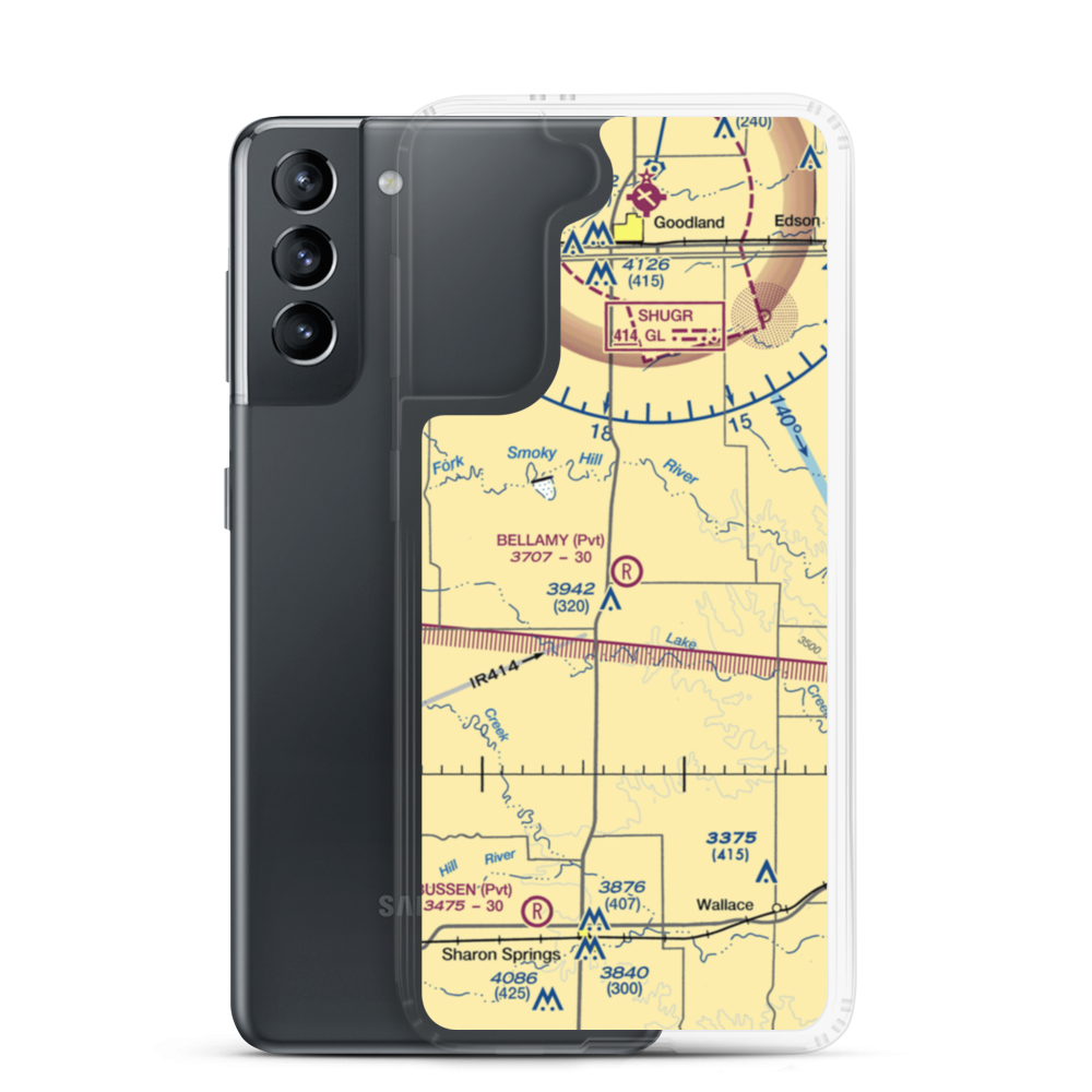 Bellamy Farm Airport (27KS) VFR Sectional Samsung Case Samsung Galaxy S21 model shown