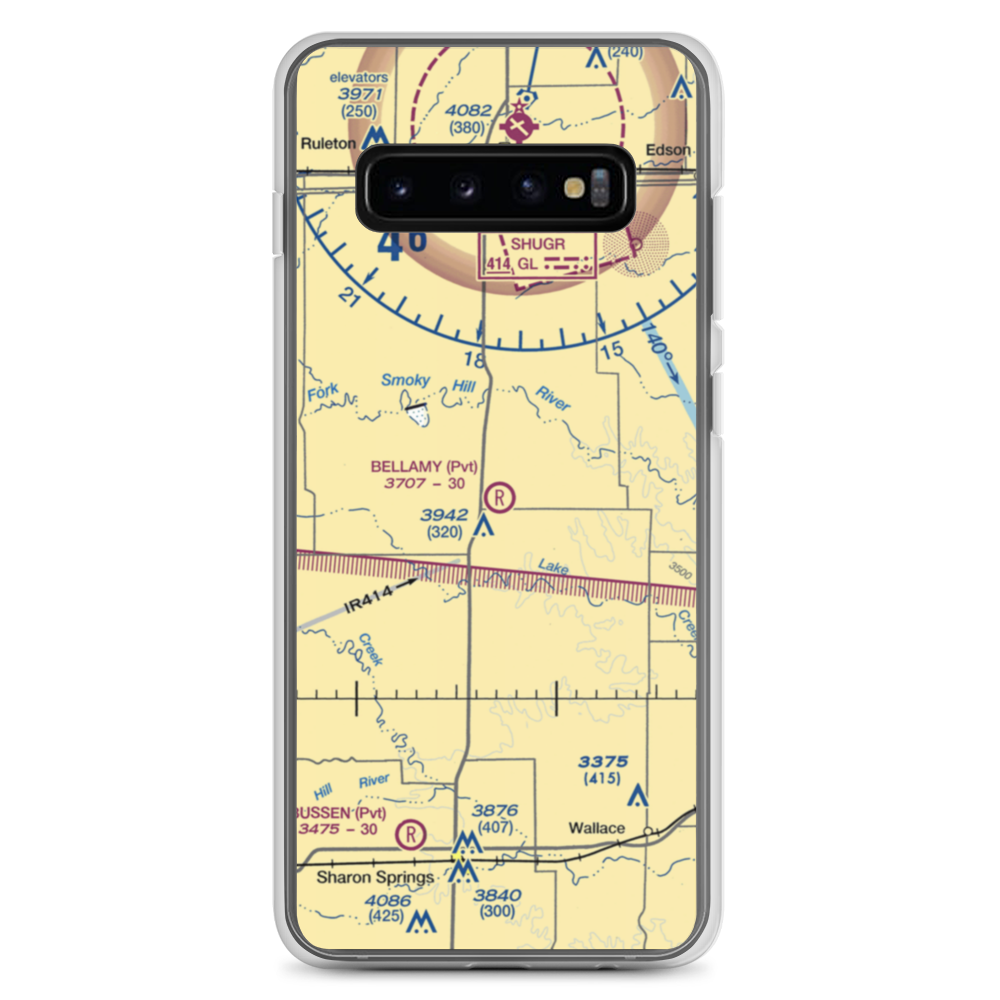 Bellamy Farm Airport (27KS) VFR Sectional Samsung Case Samsung Galaxy S10+ model shown