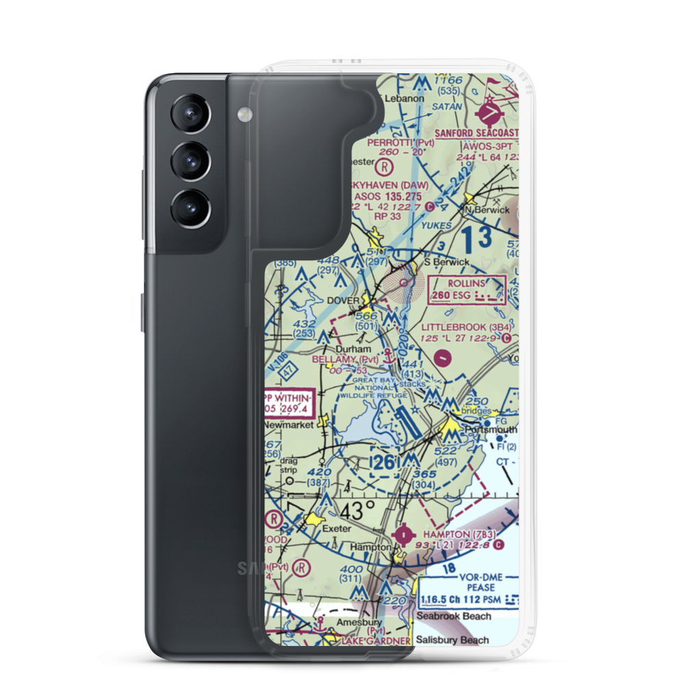 Bellamy River Seaplane Base (NH01) VFR Sectional Samsung Case Samsung Galaxy S21 model shown