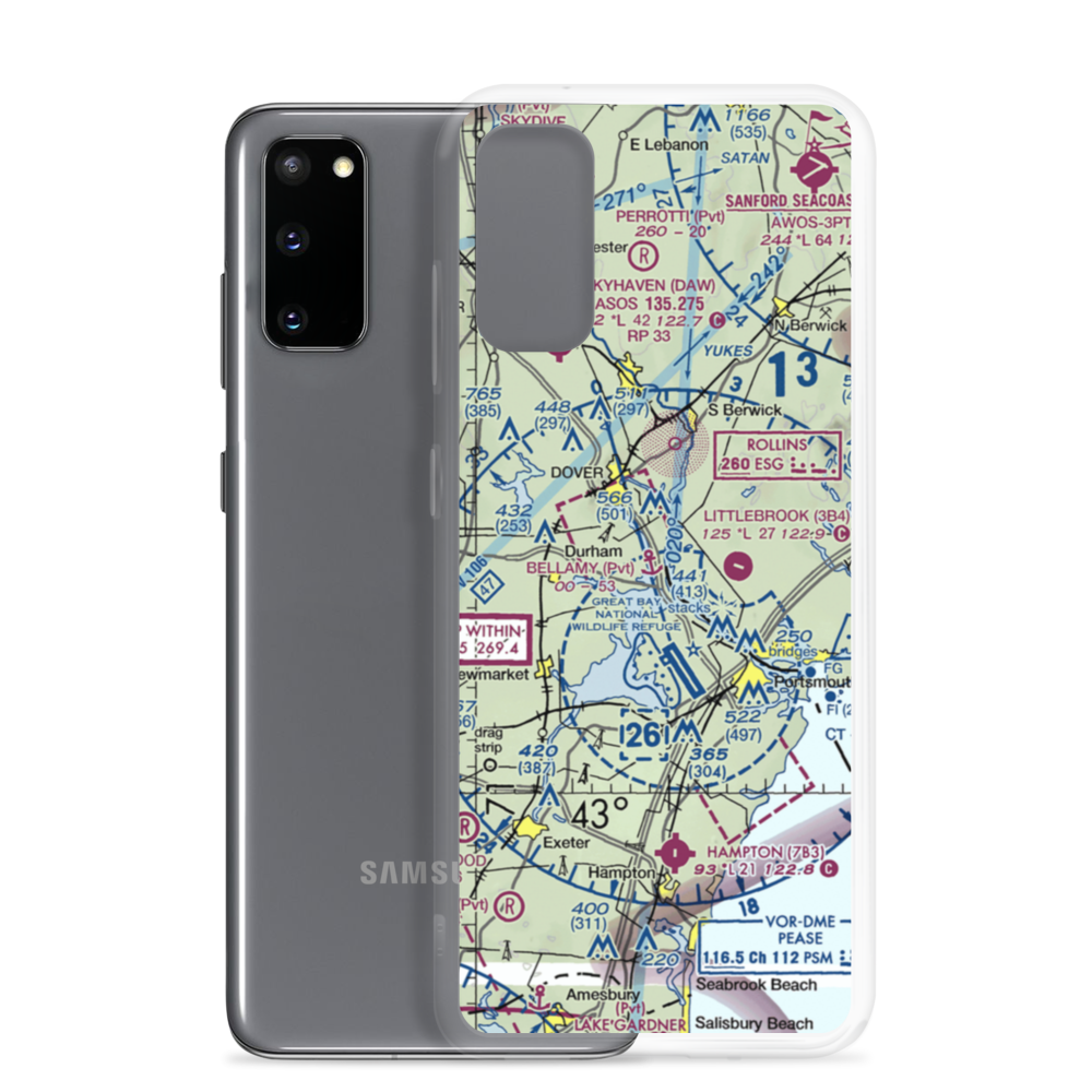 Bellamy River Seaplane Base (NH01) VFR Sectional Samsung Case Samsung Galaxy S20 model shown