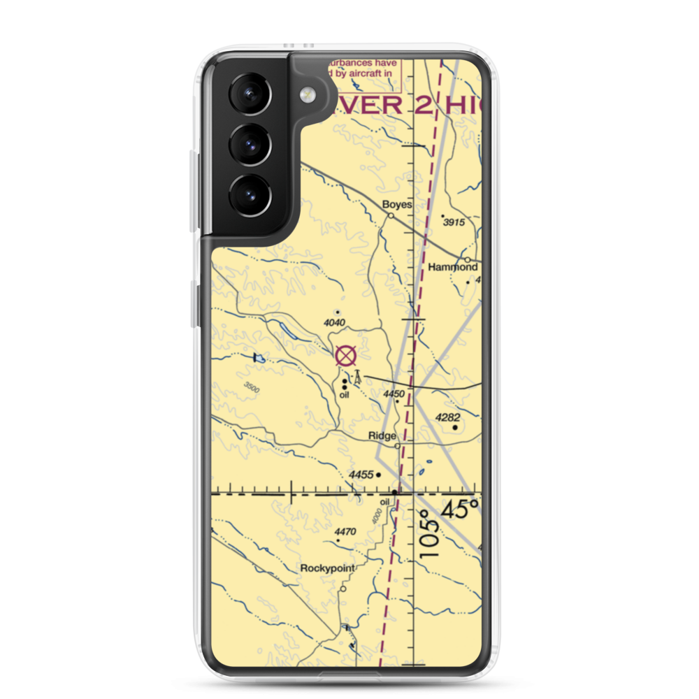 Belle Creek Airport (3V7) VFR Sectional Samsung Case Samsung Galaxy S21 Plus model shown
