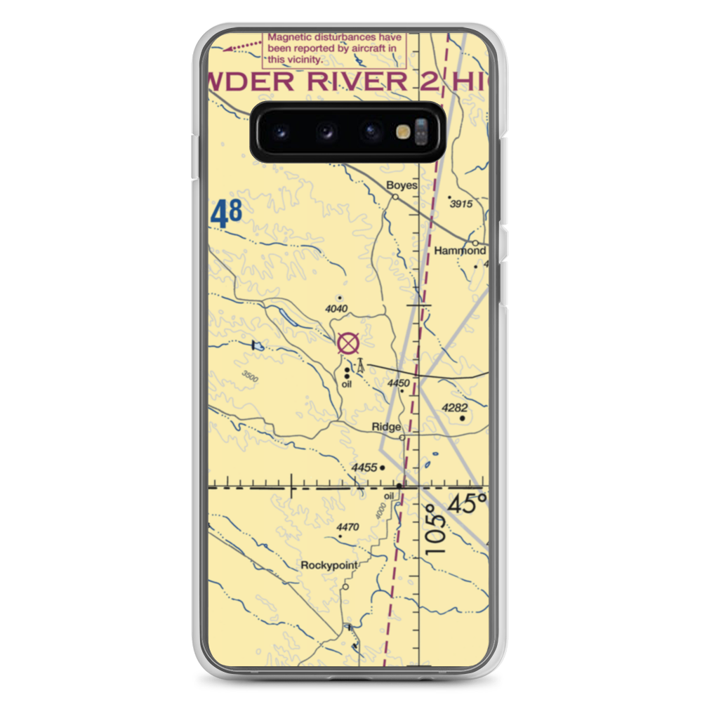 Belle Creek Airport (3V7) VFR Sectional Samsung Case Samsung Galaxy S10+ model shown