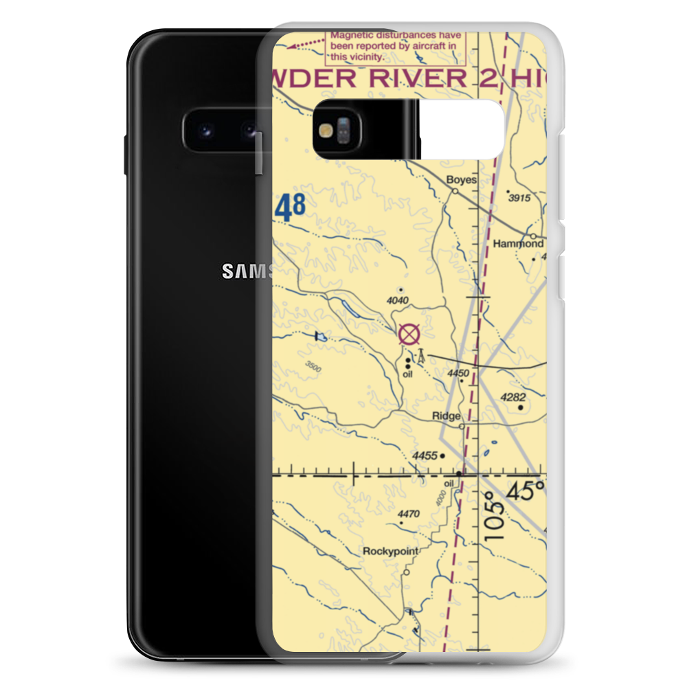 Belle Creek Airport (3V7) VFR Sectional Samsung Case Samsung Galaxy S10+ model shown
