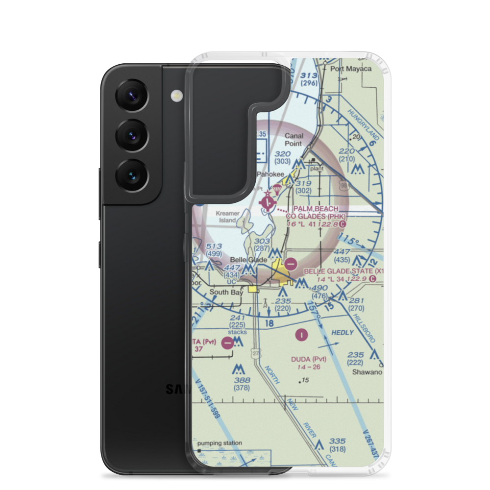 Belle Glade State Municipal Airport (X10) VFR Sectional Samsung Case Samsung Galaxy S22 model shown
