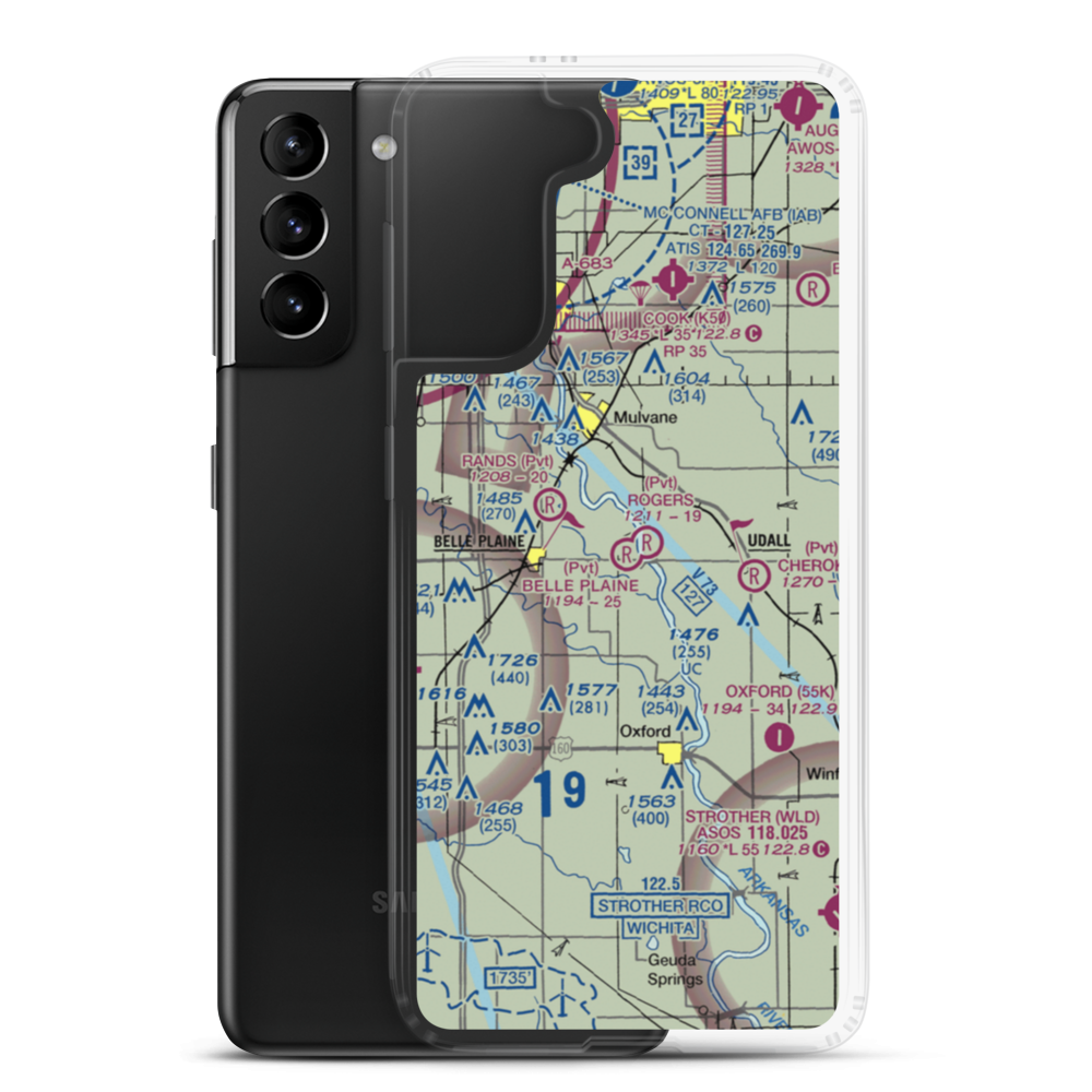 Belle Plaine Farms Airport (SN10) VFR Sectional Samsung Case Samsung Galaxy S21 Plus model shown