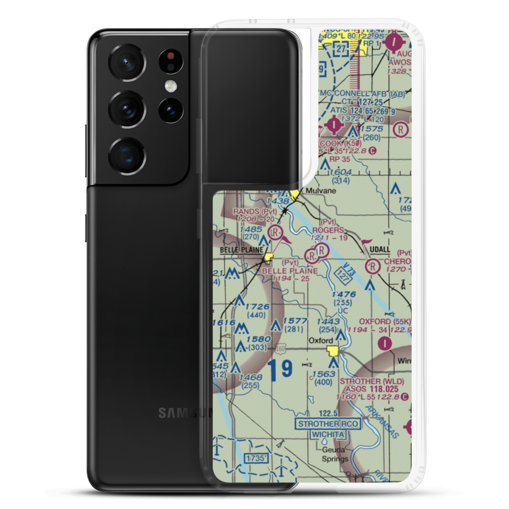 Belle Plaine Farms Airport (SN10) VFR Sectional Samsung Case Samsung Galaxy S21 Ultra model shown