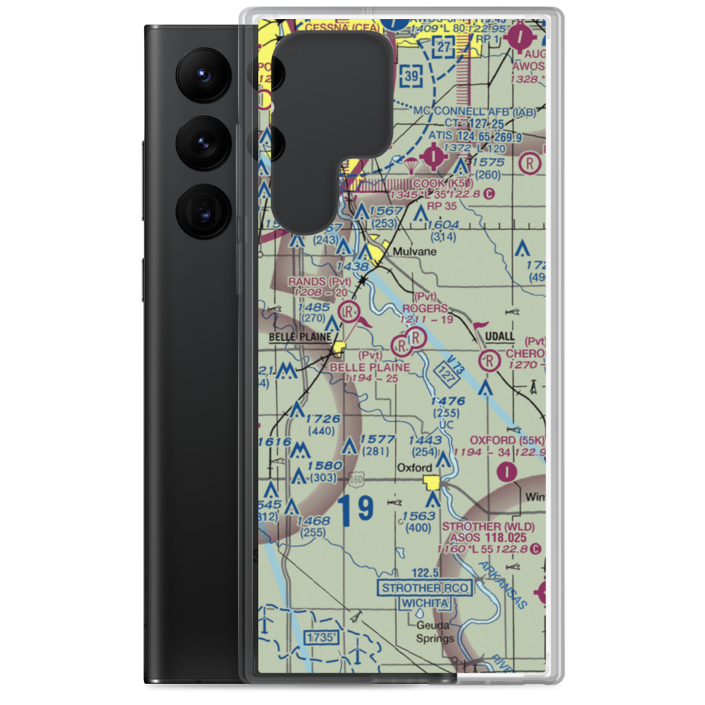 Belle Plaine Farms Airport (SN10) VFR Sectional Samsung Case Samsung Galaxy S22 Ultra model shown