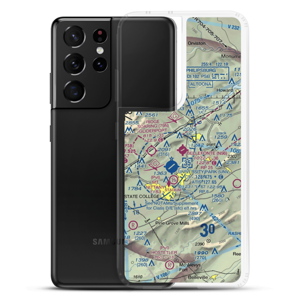 Bellefonte Airport (N96) VFR Sectional Samsung Case Samsung Galaxy S21 Ultra model shown