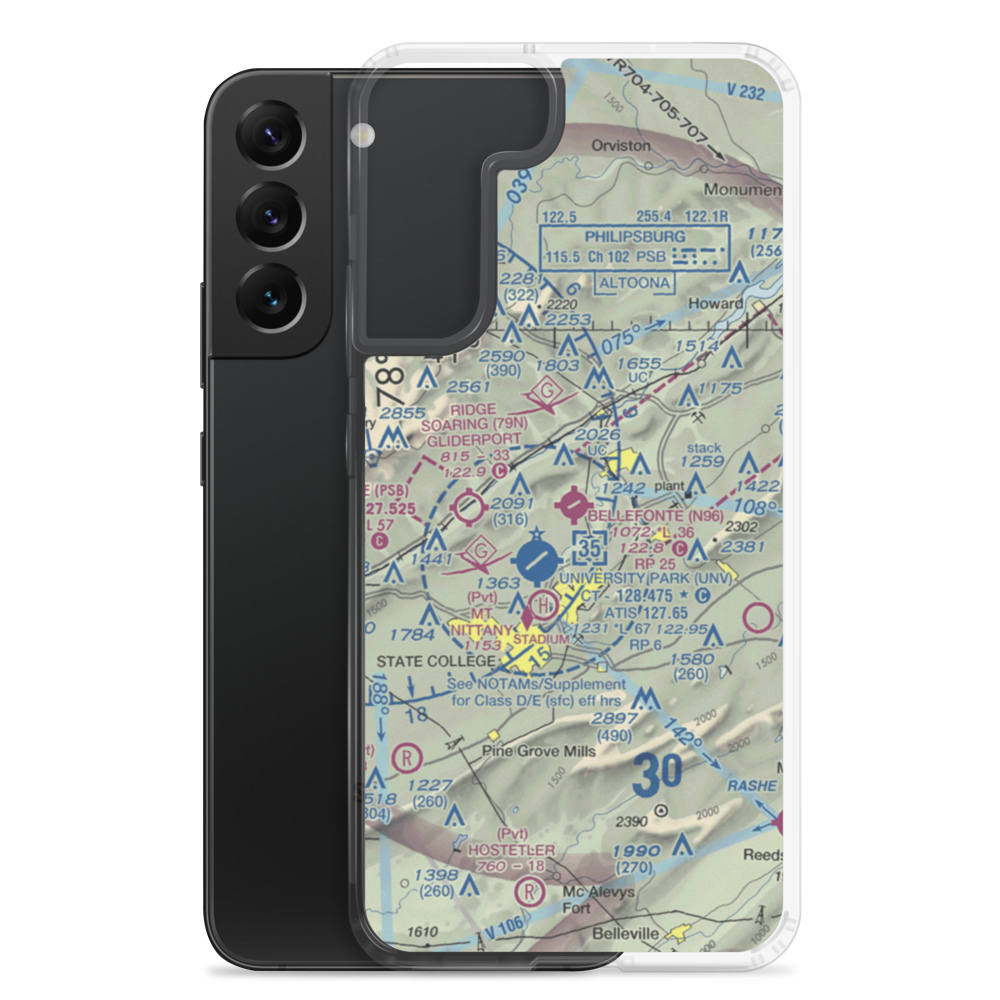 Bellefonte Airport (N96) VFR Sectional Samsung Case Samsung Galaxy S22 Plus model shown