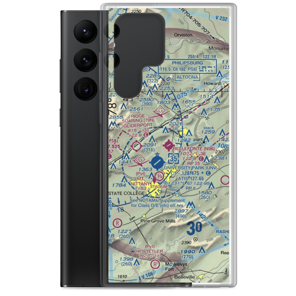 Bellefonte Airport (N96) VFR Sectional Samsung Case Samsung Galaxy S22 Ultra model shown