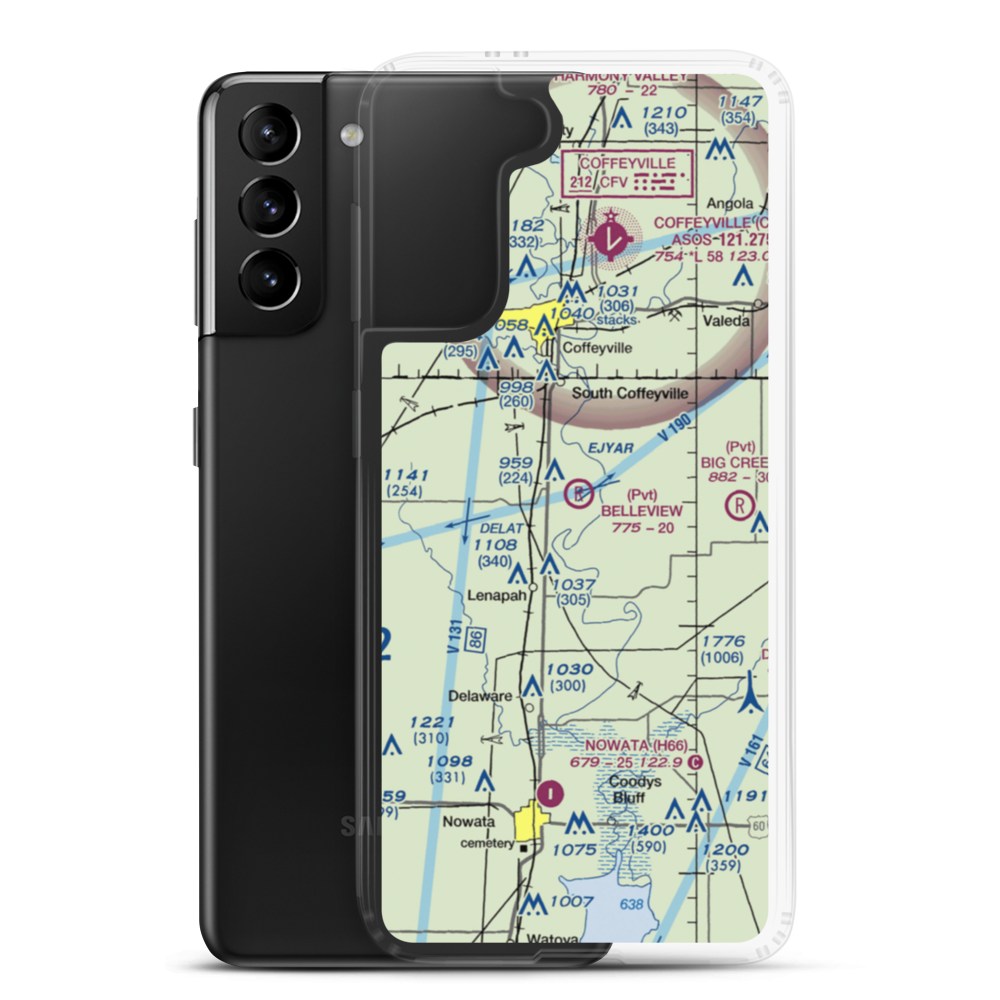 Belleview Landing Airport (45OK) VFR Sectional Samsung Case Samsung Galaxy S21 Plus model shown