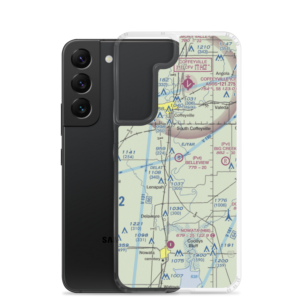 Belleview Landing Airport (45OK) VFR Sectional Samsung Case Samsung Galaxy S22 model shown