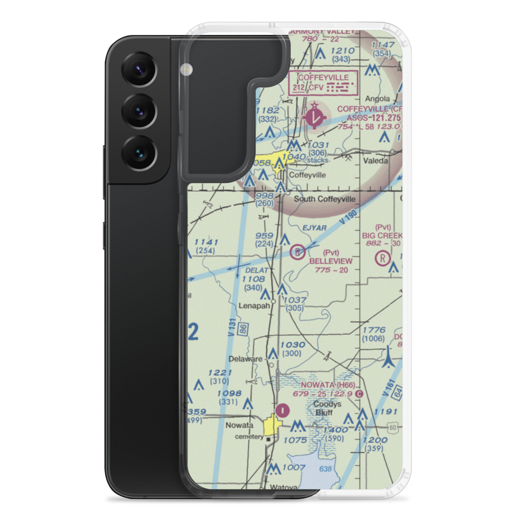Belleview Landing Airport (45OK) VFR Sectional Samsung Case Samsung Galaxy S22 Plus model shown