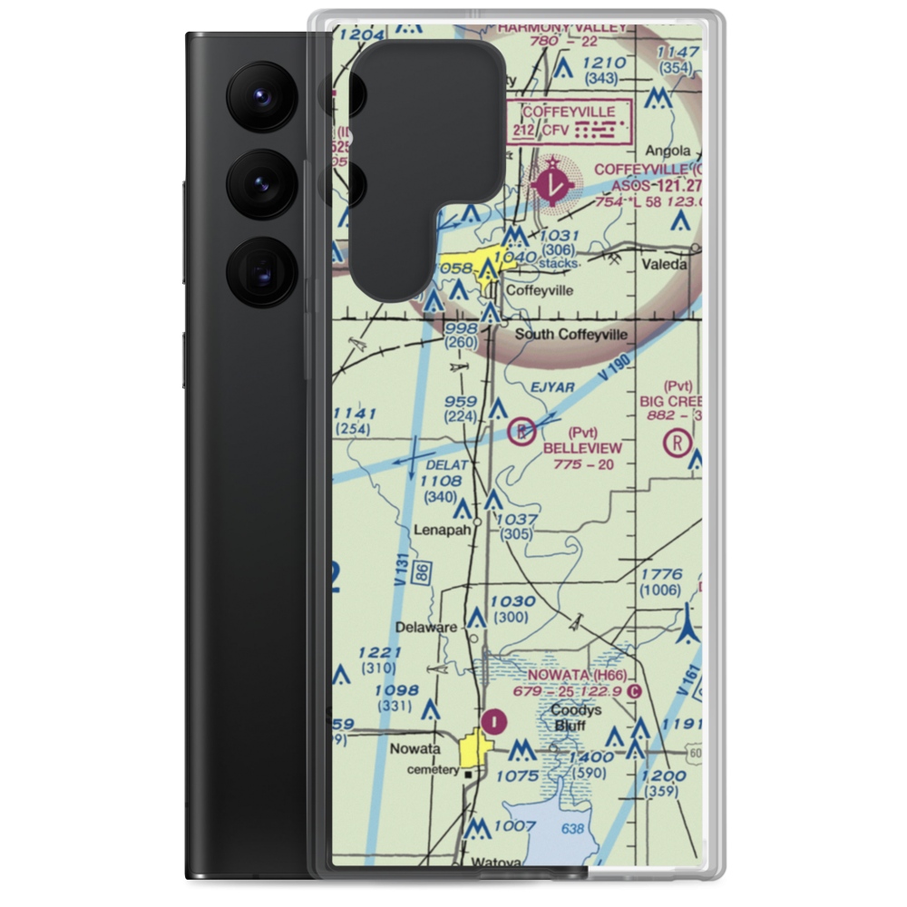 Belleview Landing Airport (45OK) VFR Sectional Samsung Case Samsung Galaxy S22 Ultra model shown