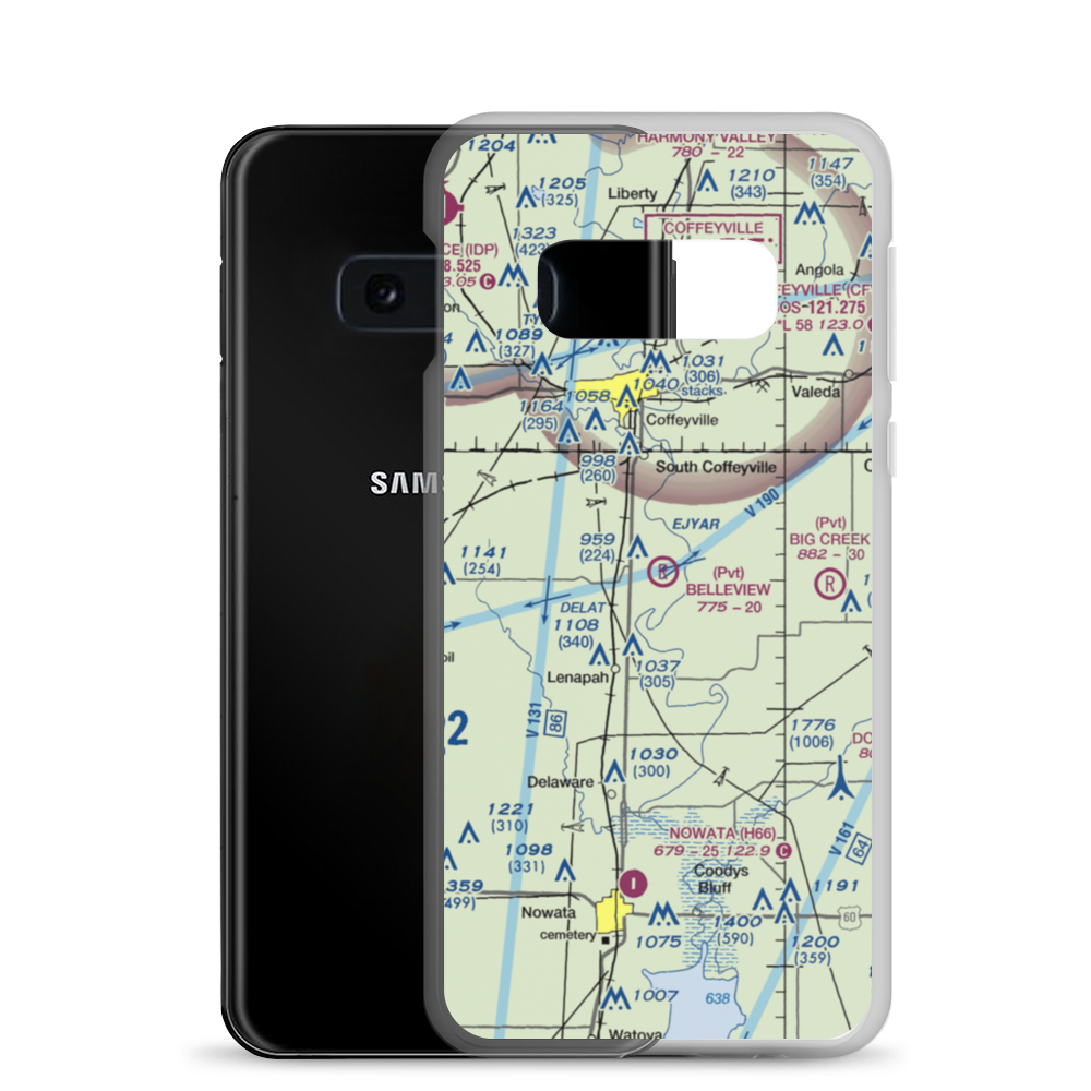 Belleview Landing Airport (45OK) VFR Sectional Samsung Case Samsung Galaxy S10e model shown