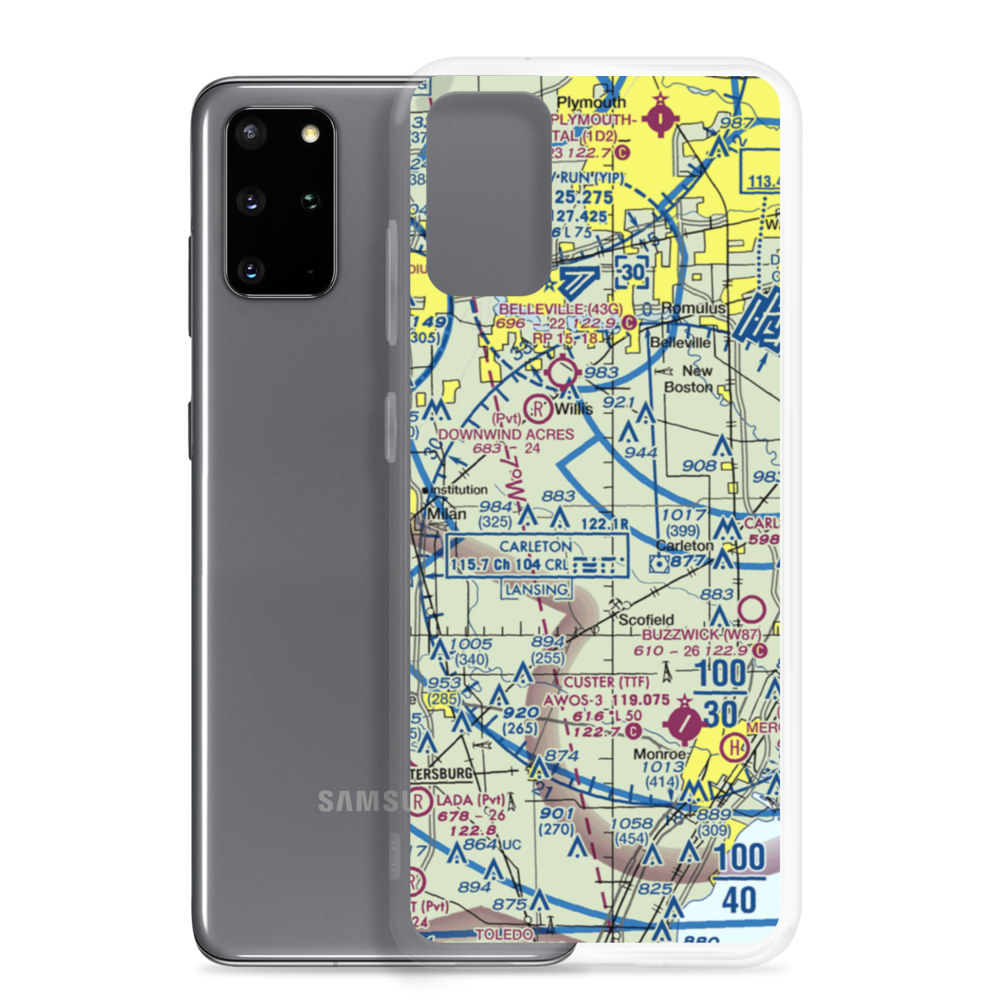 Belleville (Johnston) Airport (71MI) VFR Sectional Samsung Case Samsung Galaxy S20 Plus model shown