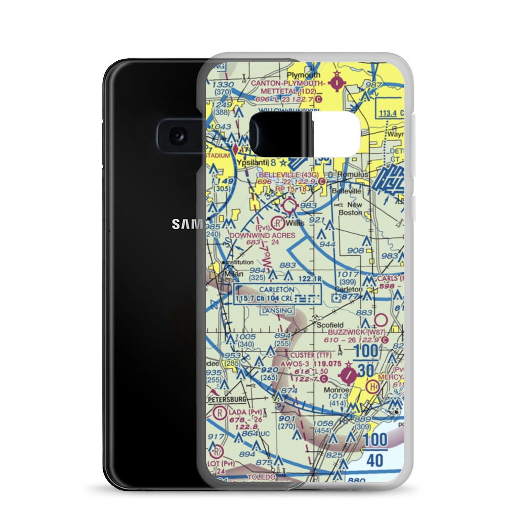 Belleville (Johnston) Airport (71MI) VFR Sectional Samsung Case Samsung Galaxy S10e model shown
