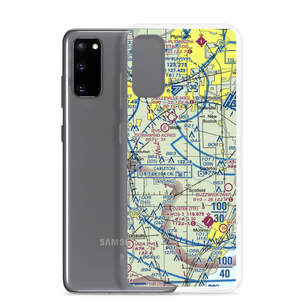 Belleville (Johnston) Airport (71MI) VFR Sectional Samsung Case Samsung Galaxy S20 model shown
