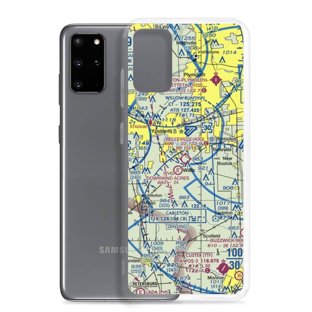 Belleville Airport (43G) VFR Sectional Samsung Case Samsung Galaxy S20 Plus model shown