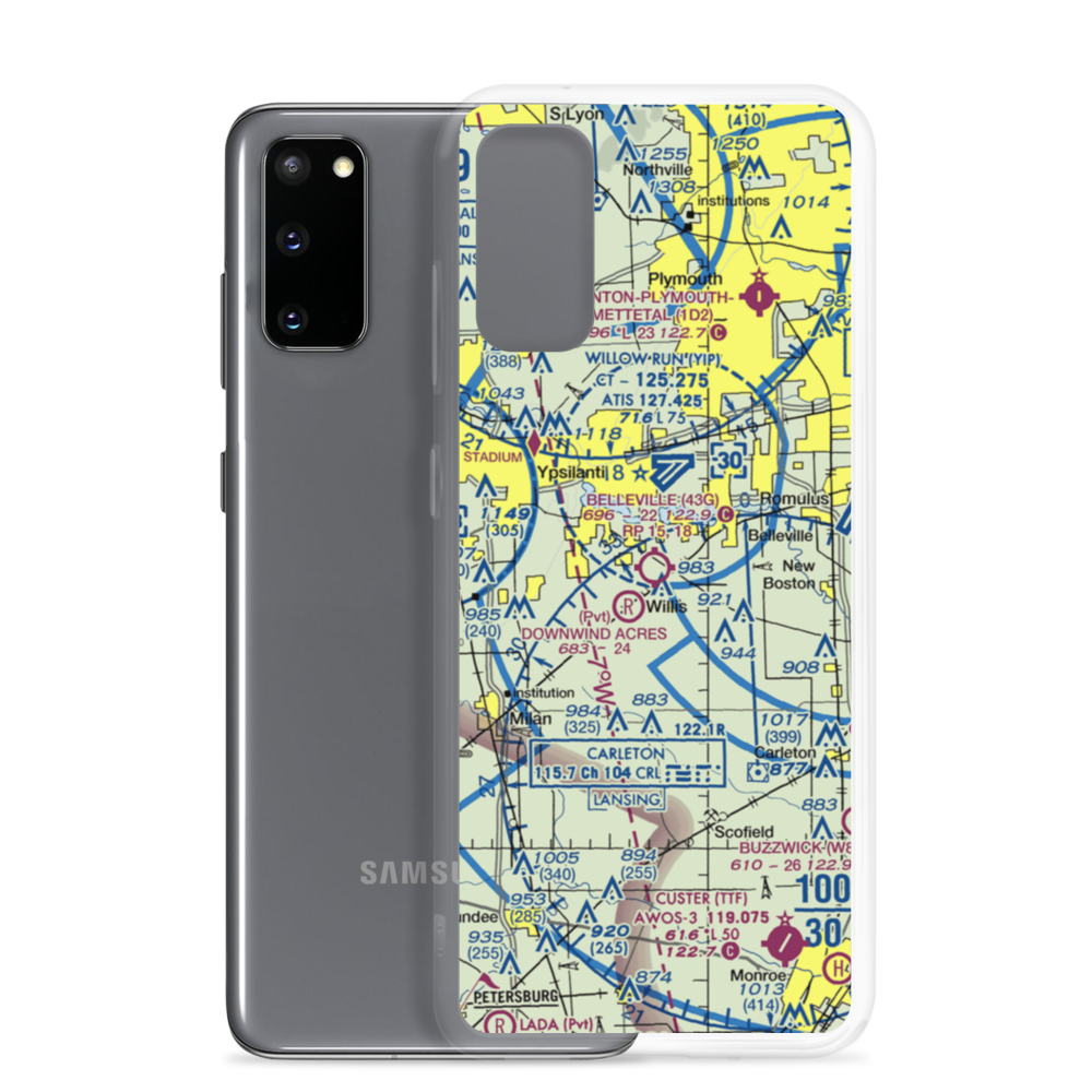 Belleville Airport (43G) VFR Sectional Samsung Case Samsung Galaxy S20 model shown
