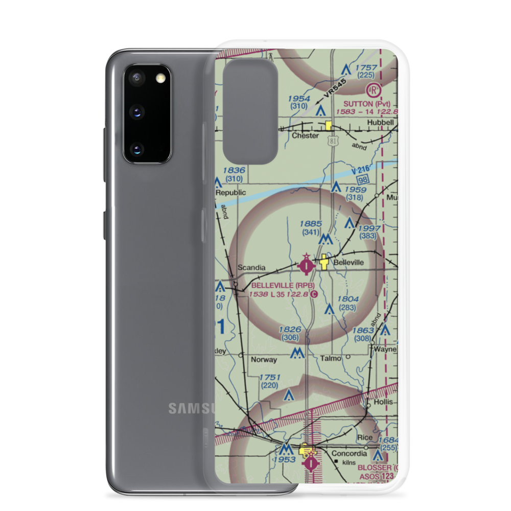 Belleville Municipal Airport (RPB) VFR Sectional Samsung Case Samsung Galaxy S20 model shown