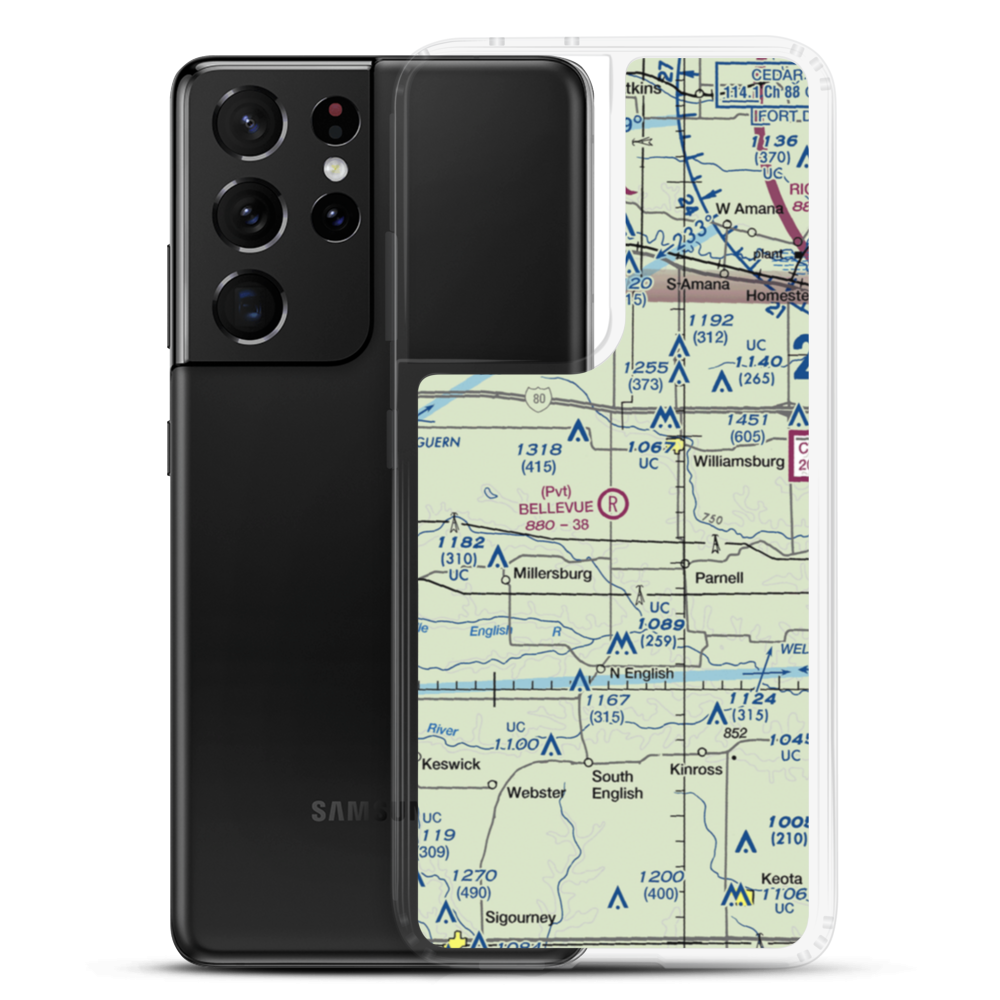 Bellevue Farms Airport (59IA) VFR Sectional Samsung Case Samsung Galaxy S21 Ultra model shown