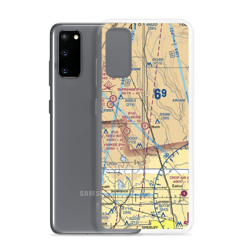 Bellmore Farms Airport (1CO3) VFR Sectional Samsung Case Samsung Galaxy S20 model shown