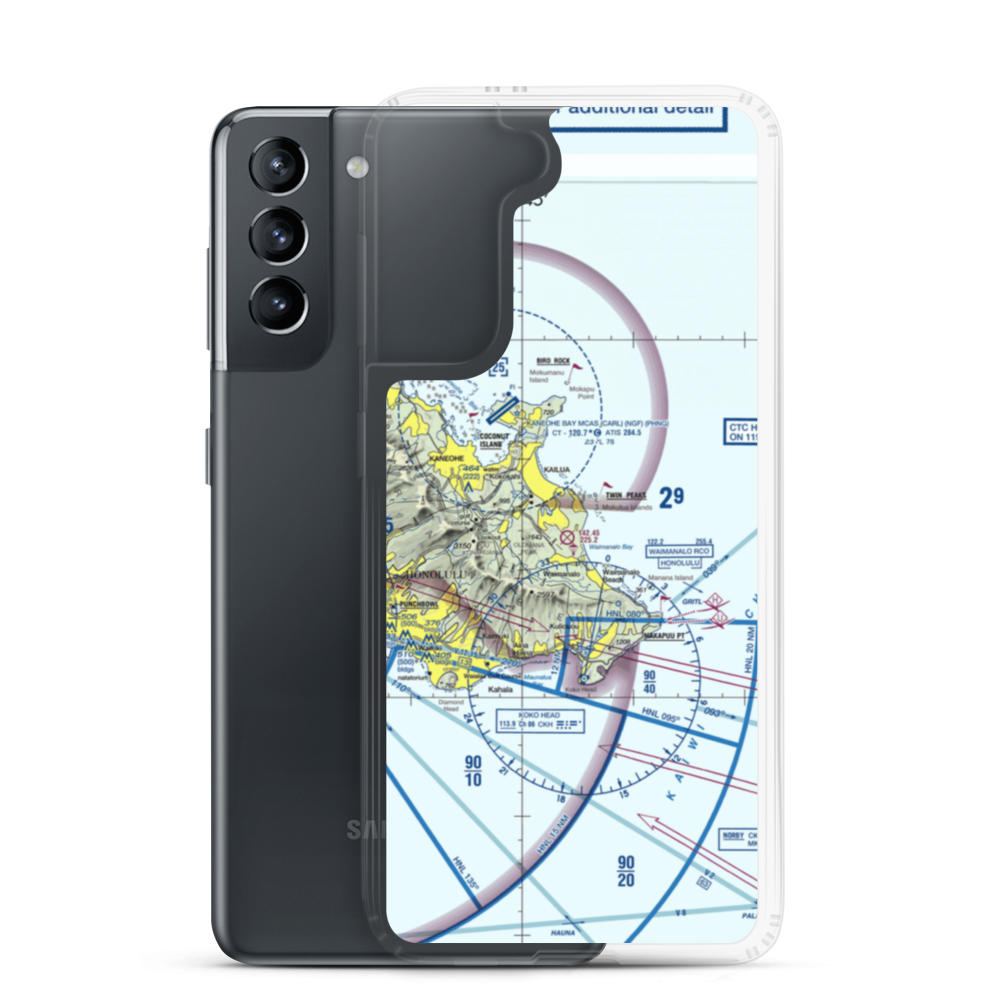 Bellows AFS (Bellows Field) (BLW) VFR Sectional Samsung Case Samsung Galaxy S21 model shown