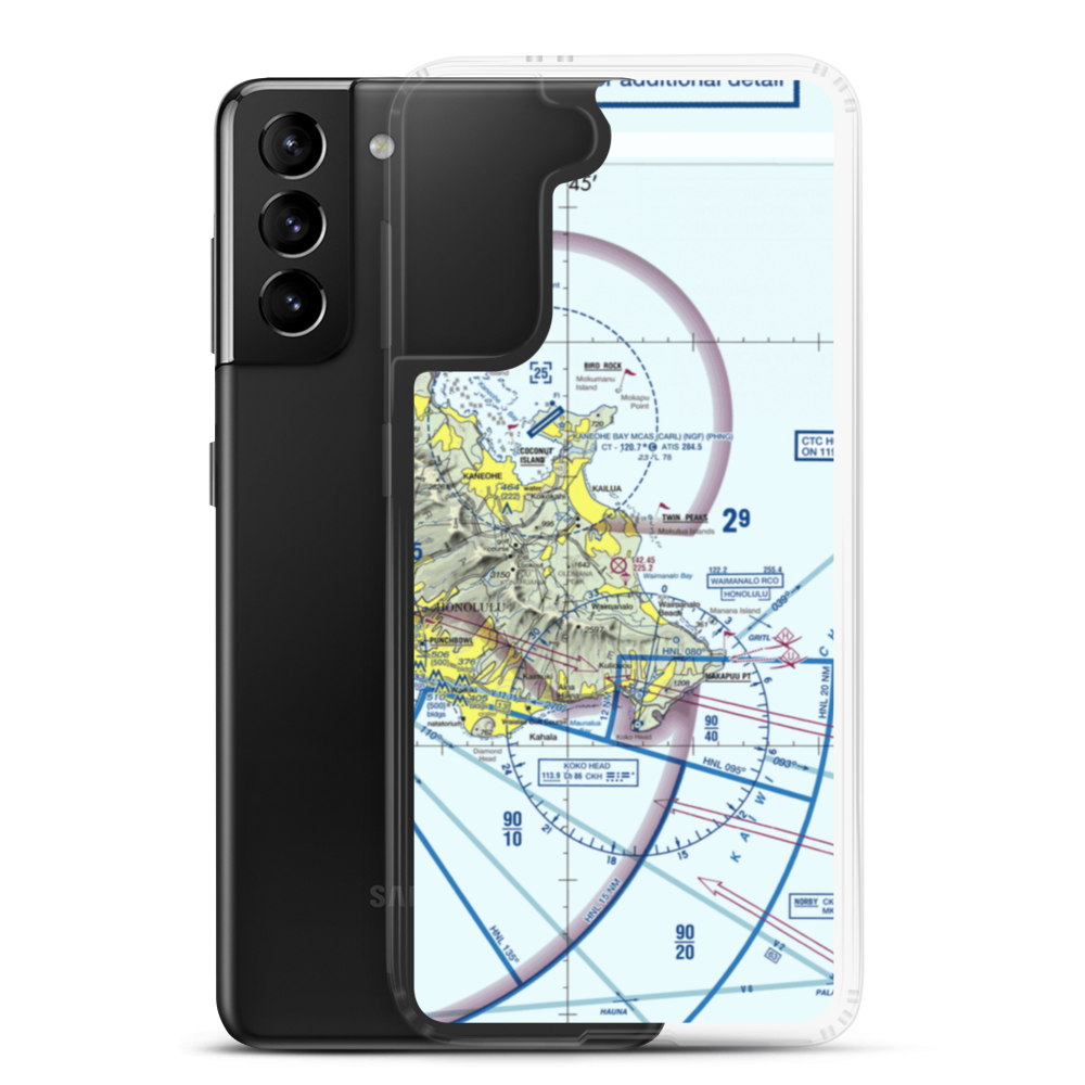 Bellows AFS (Bellows Field) (BLW) VFR Sectional Samsung Case Samsung Galaxy S21 Plus model shown
