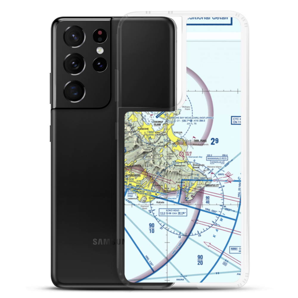 Bellows AFS (Bellows Field) (BLW) VFR Sectional Samsung Case Samsung Galaxy S21 Ultra model shown