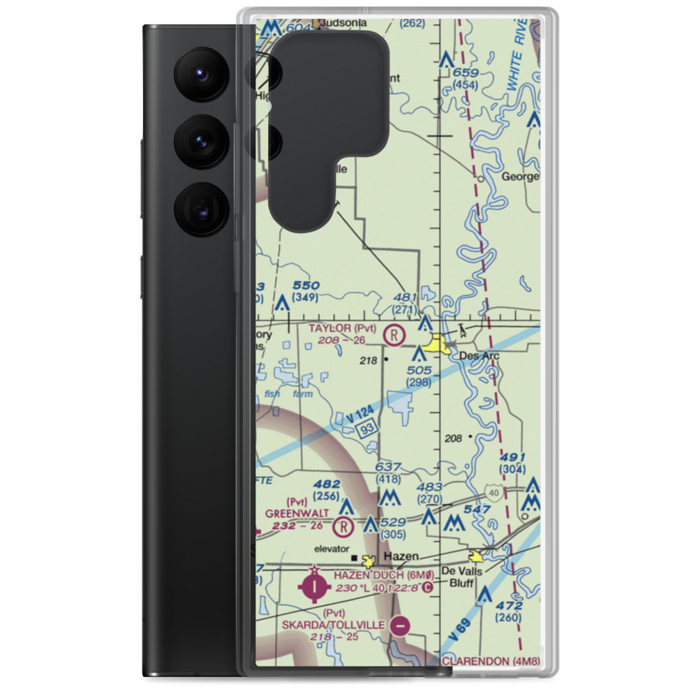 Bells Field (BELLS) VFR Sectional Samsung Case Samsung Galaxy S22 Ultra model shown