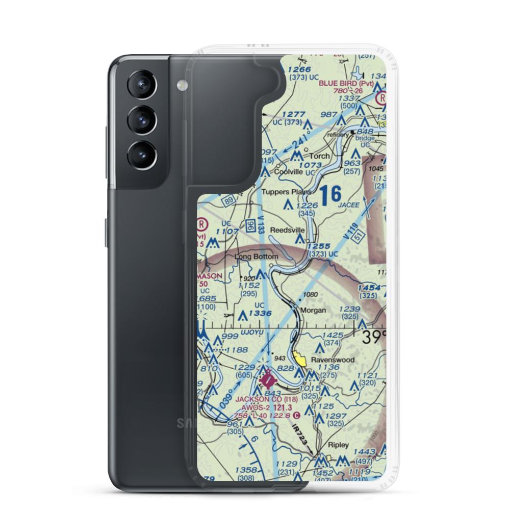 Bellville Dam Landing Strip (9OA3) VFR Sectional Samsung Case Samsung Galaxy S21 model shown