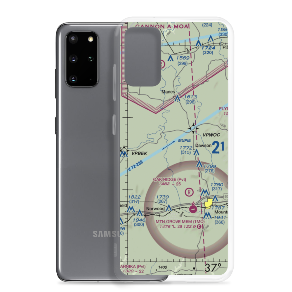 Belly Acres Ranch Airport (22MO) VFR Sectional Samsung Case Samsung Galaxy S20 Plus model shown