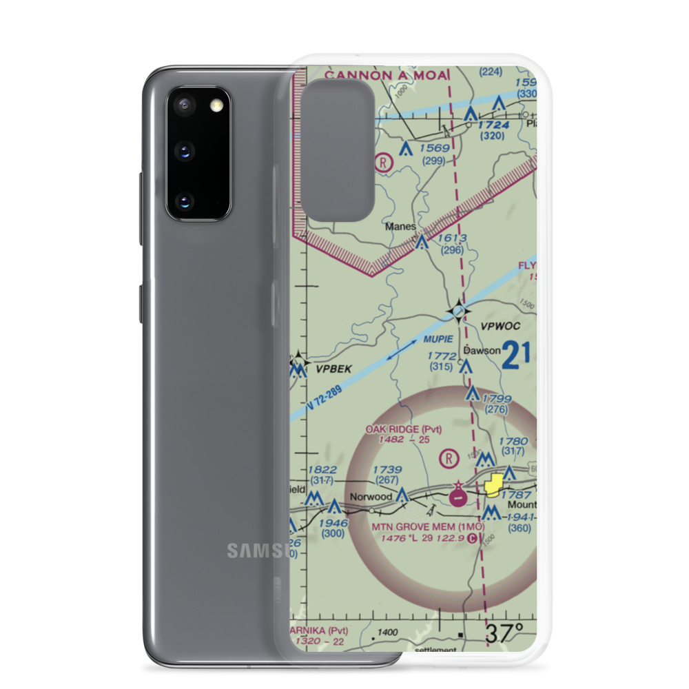 Belly Acres Ranch Airport (22MO) VFR Sectional Samsung Case Samsung Galaxy S20 model shown
