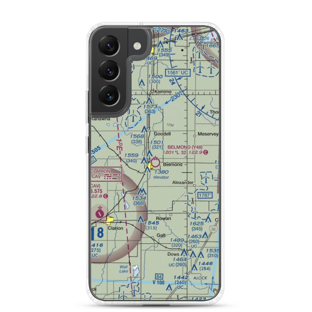 Belmond Municipal Airport (Y48) VFR Sectional Samsung Case Samsung Galaxy S22 Plus model shown