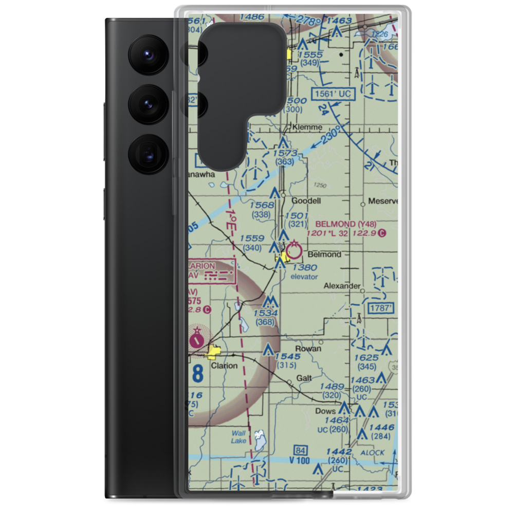 Belmond Municipal Airport (Y48) VFR Sectional Samsung Case Samsung Galaxy S22 Ultra model shown