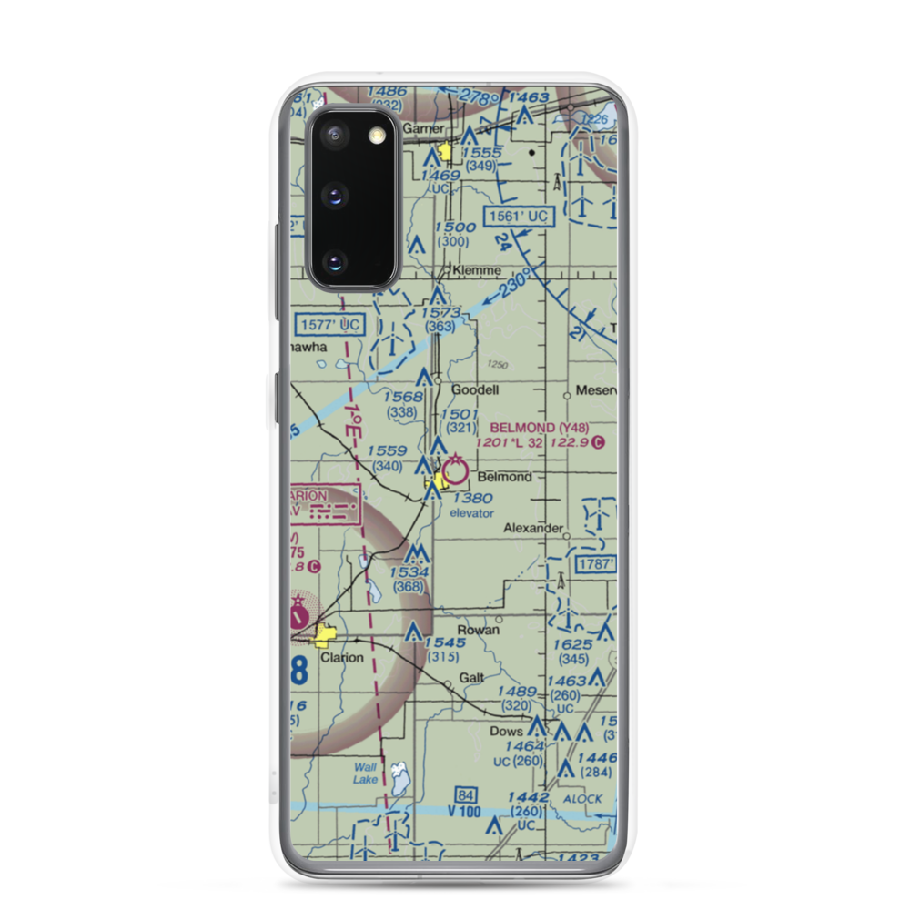 Belmond Municipal Airport (Y48) VFR Sectional Samsung Case Samsung Galaxy S20 model shown