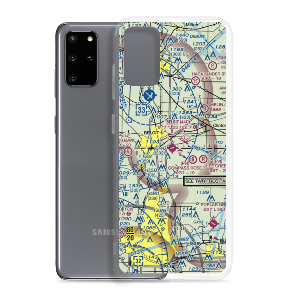 Beloit Airport (44C) VFR Sectional Samsung Case Samsung Galaxy S20 Plus model shown