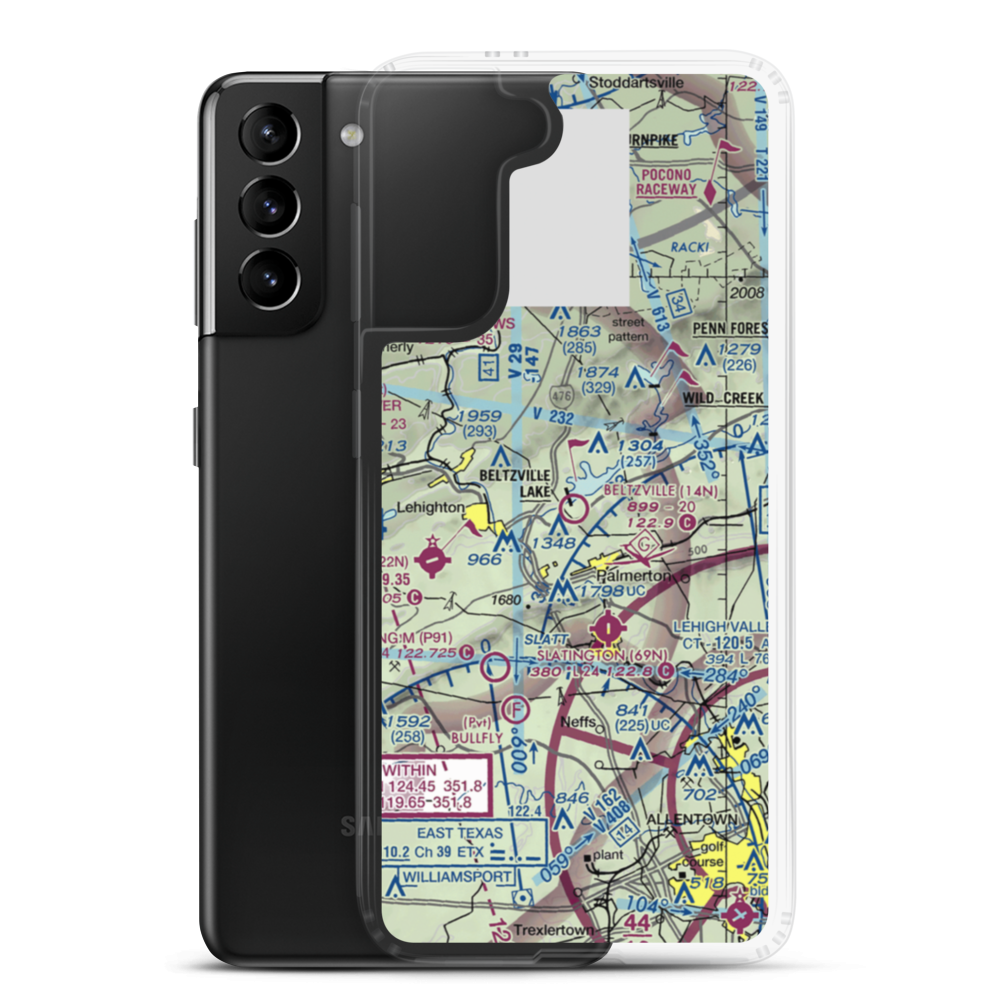 Beltzville Airport (14N) VFR Sectional Samsung Case Samsung Galaxy S21 Plus model shown