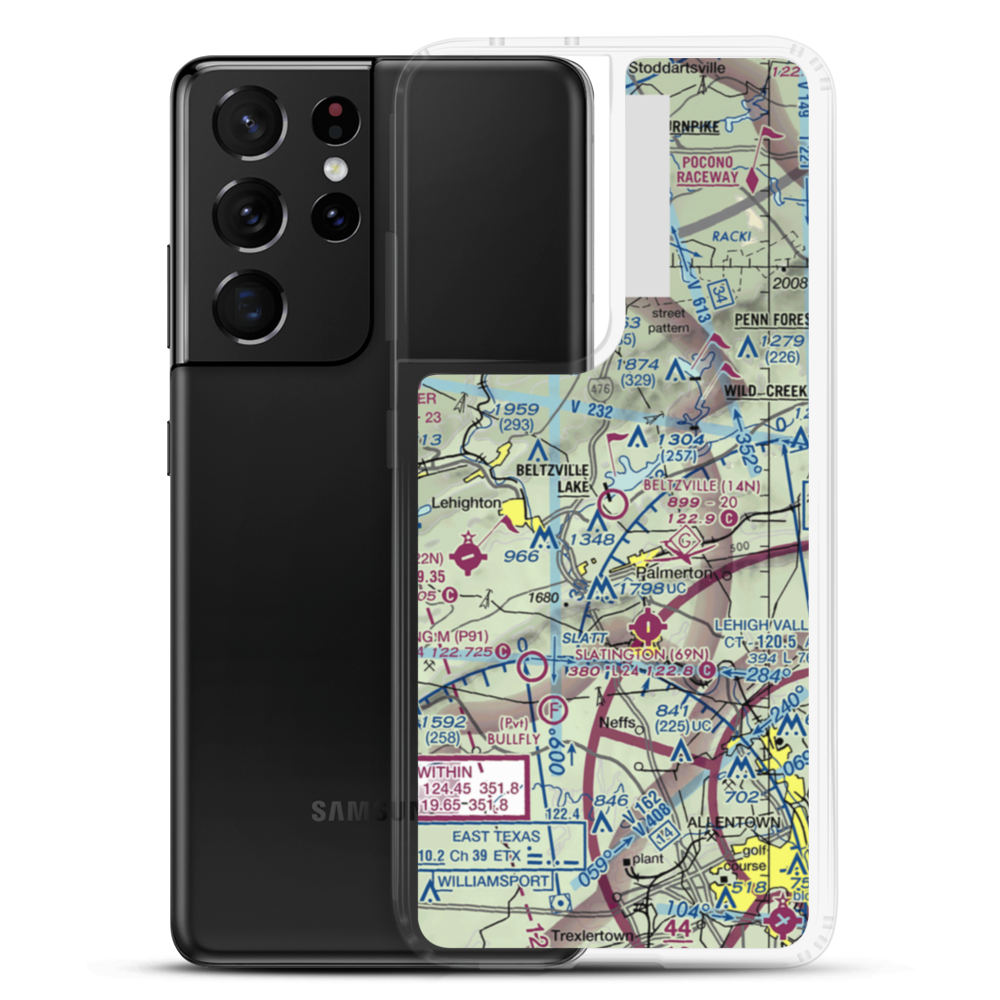 Beltzville Airport (14N) VFR Sectional Samsung Case Samsung Galaxy S21 Ultra model shown